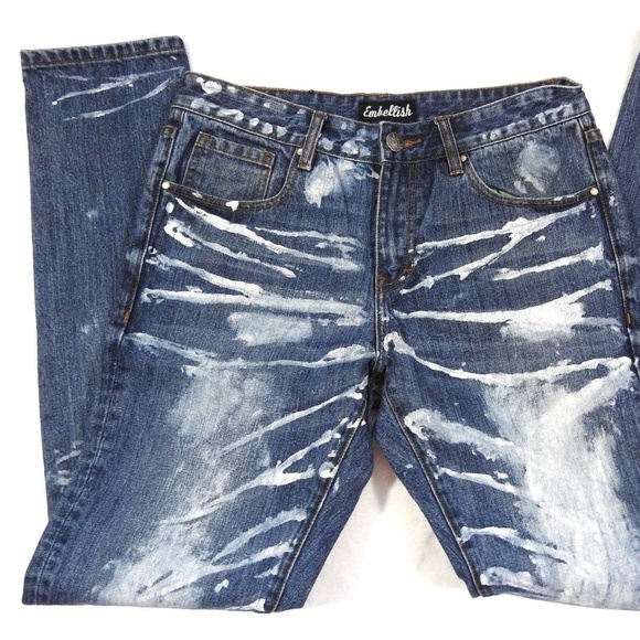 Embellish Other - Embellish Jeans Blue With White Splatter